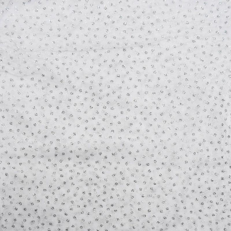 Feldman White with Silver Dots Mesh