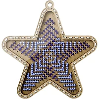 Wonderland Crafts Blue Star Bead Embroidery on Wood Kit