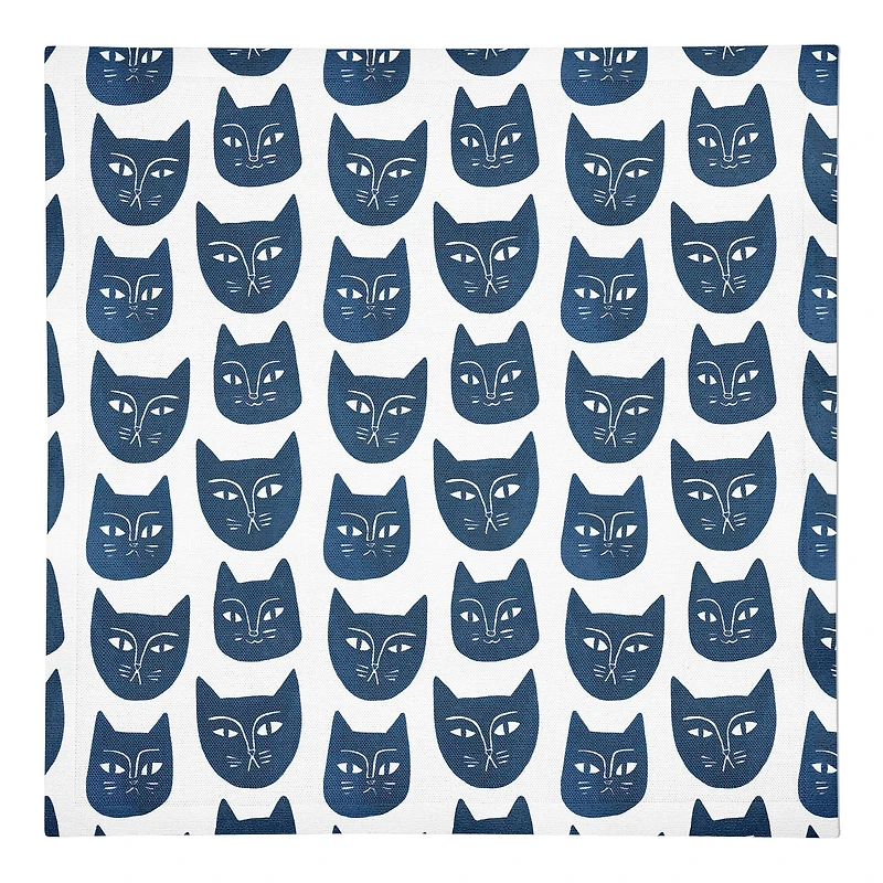 Cat Face Pattern 10" x 10" Cotton Twill Napkin