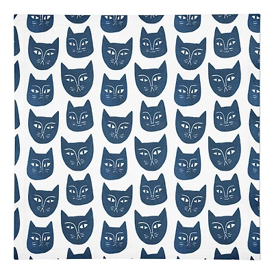Cat Face Pattern 10" x 10" Cotton Twill Napkin