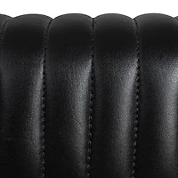 Hello Honey® Black Mango Wood & Leather Grid Bench