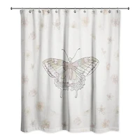 Butterfly & Floral Shower Curtain
