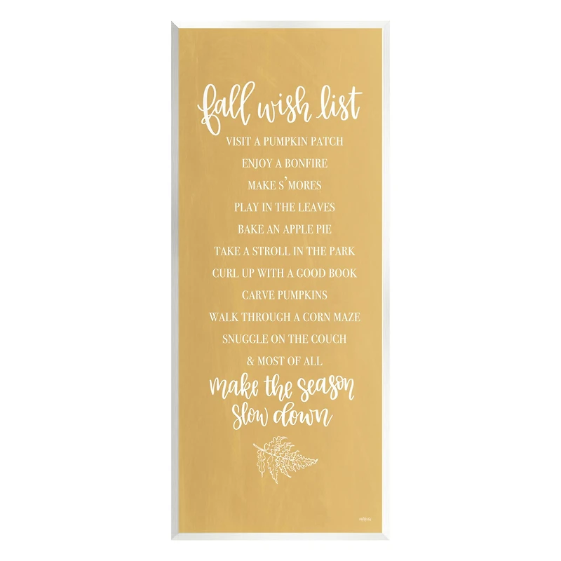 Stupell Industries Tan Fall Wish List Wall Plaque Art