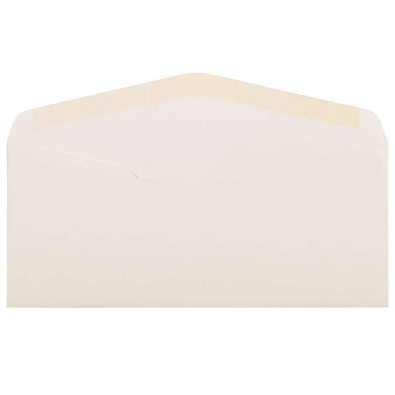 JAM Paper 4.12" x 9.5" Natural White Linen Strathmore Business Envelopes, 50ct.