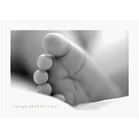 JAM Paper Baby's Foot Blank Congratulations Cards & Envelopes Set, 25ct.