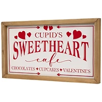 15.75" Cupid's Sweetheart Cafe Valentine's Day Framed Wall Sign