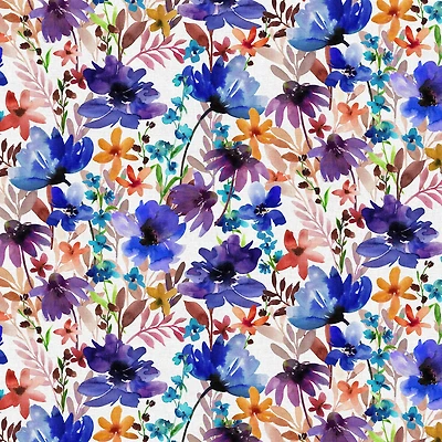 Fabric Editions White Bellino Garden Cotton Fabric