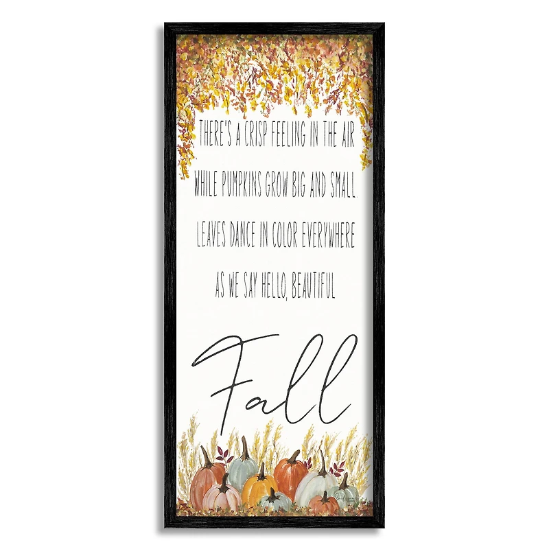 Stupell Industries Autumnal Hello Beautiful Fall Phrase Framed Giclee Art