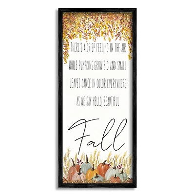 Stupell Industries Autumnal Hello Beautiful Fall Phrase Framed Giclee Art