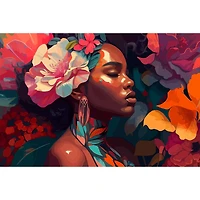 Sparkly Selections African Woman Floral Diamond Painting Kit, Round Diamonds