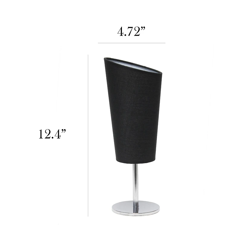 Simple Designs™ 12.5" Mini Chrome Table Lamp with Angled Fabric Shade