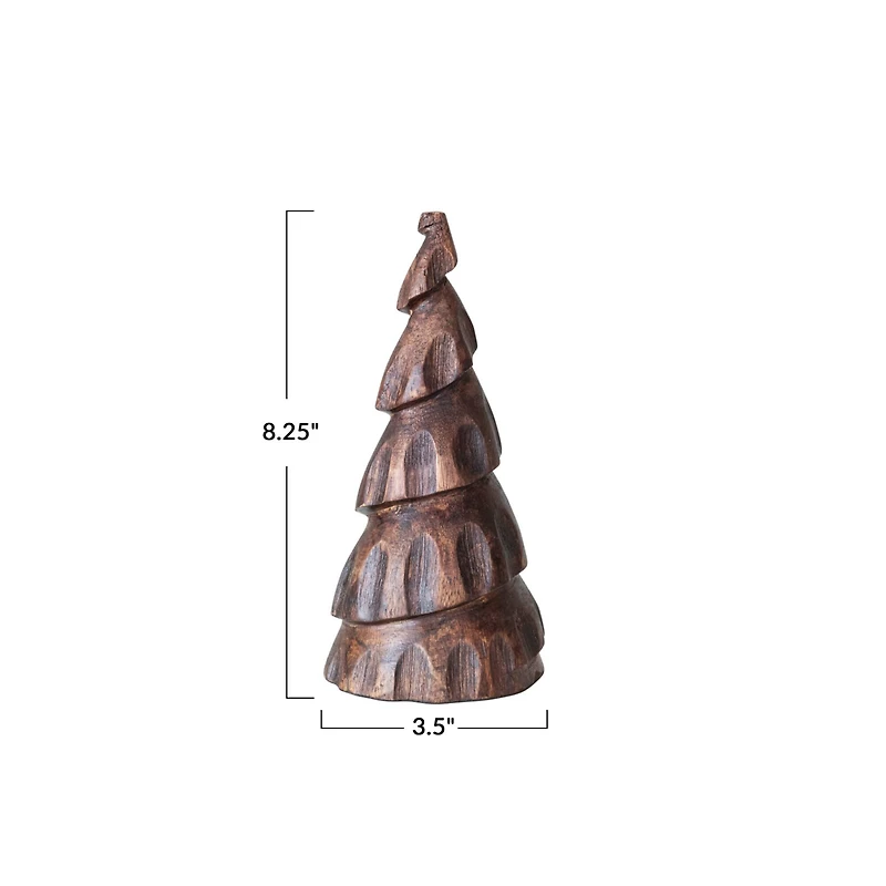 Hello Honey® 8.25" Brown Burnt Carved Mango Wood Tree