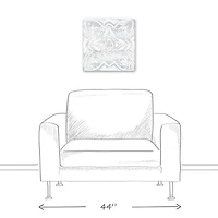 White Textured Medallion II 16" x 16" Canvas Wall Art