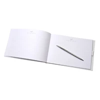 White & Silver Guest Book & Pen Set by Celebrate It™