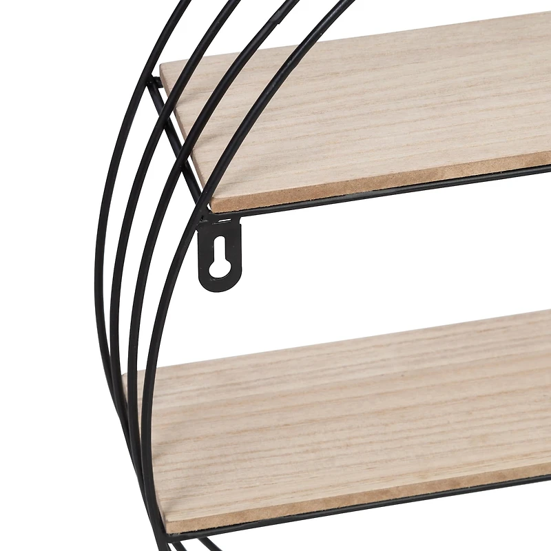 Honey Can Do 20" Black Four-Tier Circular Decorative Metal Wall Shelf