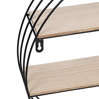 Honey Can Do 20" Black Four-Tier Circular Decorative Metal Wall Shelf