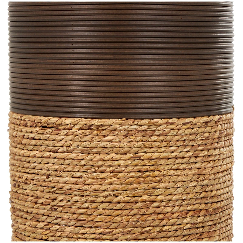 40" Dark Brown Seagrass Handmade Vase