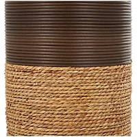 40" Dark Brown Seagrass Handmade Vase