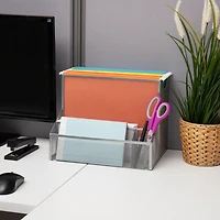 Mind Reader Network Collection Silver Metal Mesh 4-Compartment Desktop Organizer