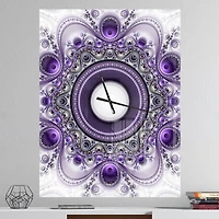 Designart 'Purple Fractal Pattern With Circles Modern Rectangular Wall Clock