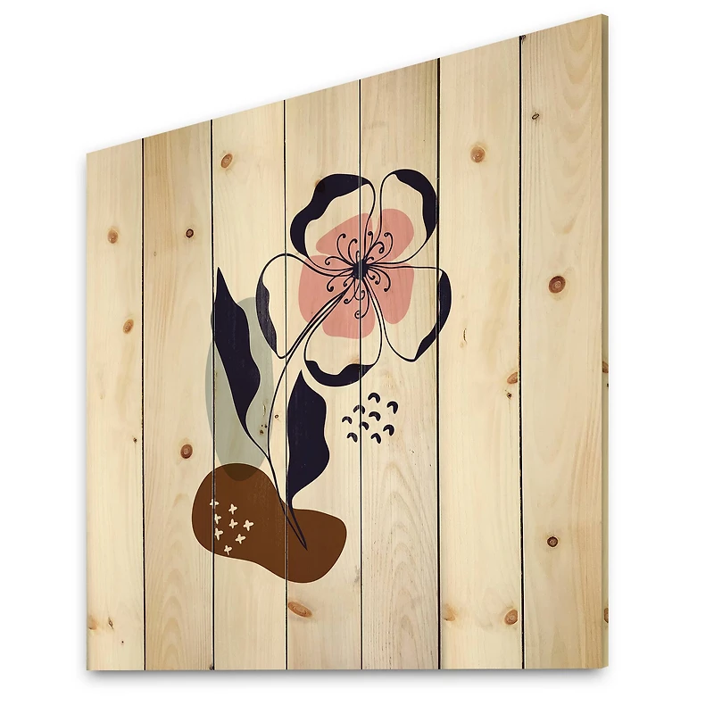 Designart - Abstract Flowers On Minimal Shapes IV