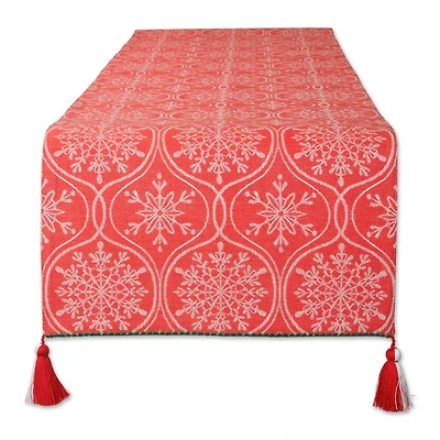 DII® 72'' Joyful Snowflakes Jacquard Reversible Table Runner