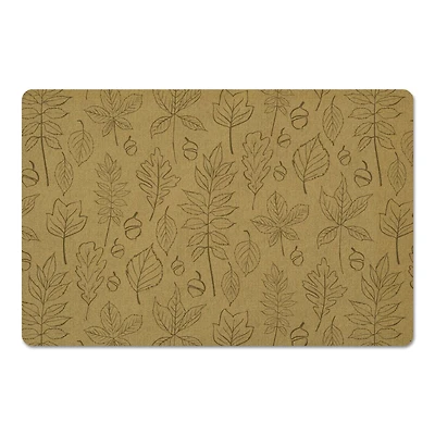 Mustard Leaf Pattern Floor Mat