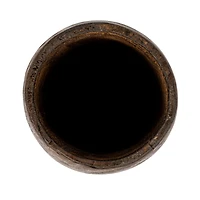 Hello Honey® Brown Round Reclaimed Wood Vase with Distressed Finish Set