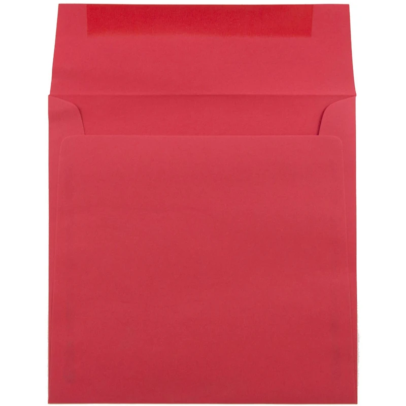 JAM Paper 6.5" x 6.5" Red Square Colored Invitation Envelopes, 25ct.