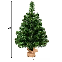 Costway 2ft. Unlit Artificial Christmas Tree in Burlap Base