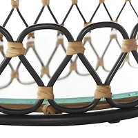 22" Black & Brown Décor Tray with Glass Base