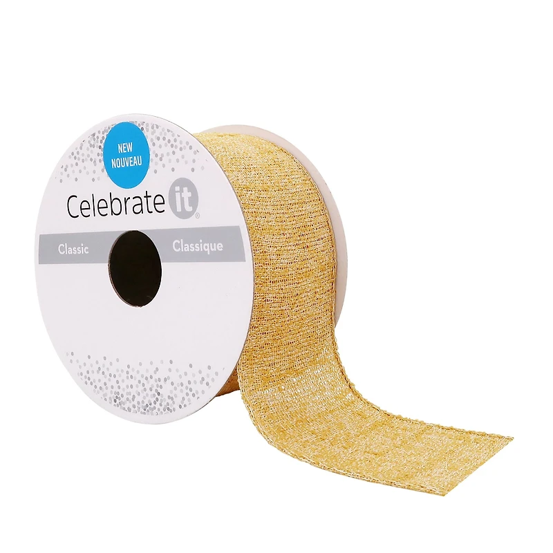 1.5" x 3yd. Linen Wired Ribbon by Celebrate It