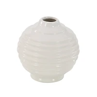 White Stoneware Modern Vase Set