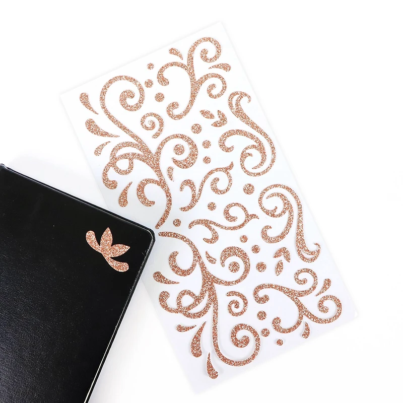 Rose Gold Glitter Swirl Stickers by Recollections™