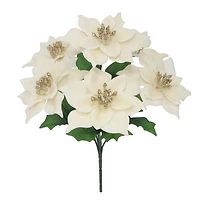 12" Poinsettia with Glitter Bush by Ashland