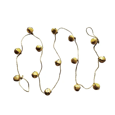 Hello Honey® 6ft. Gold Handmade Metal Bells on Jute Rope Garland