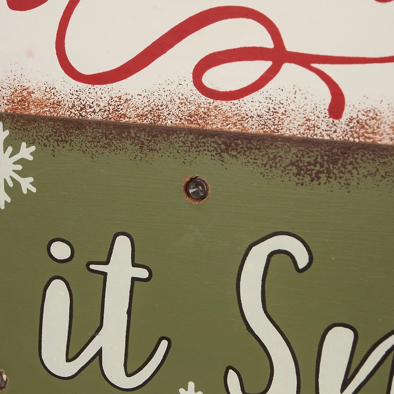 Glitzhome® 12" LED Wooden Block Holiday Word Sign