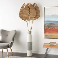 79" Light Brown Bamboo Wood Handmade Palm Leaves, 3ct.