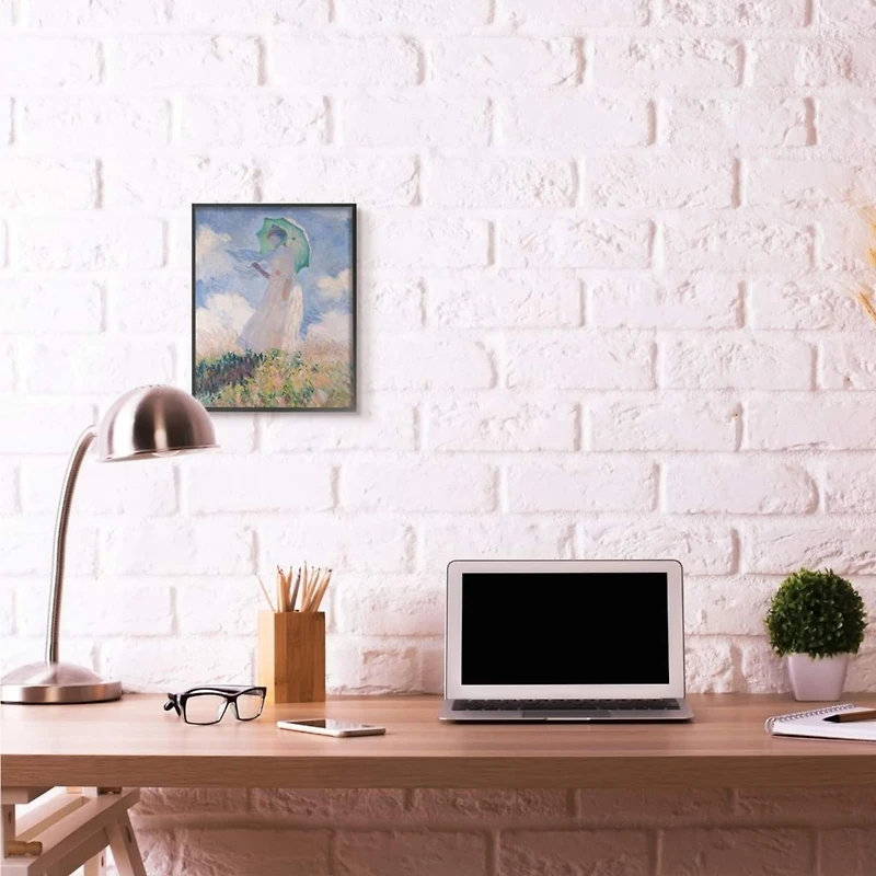 Stupell Industries Woman With Parasol Monet Classic Painting Black Framed Wall Art