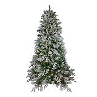 7.5ft. Pre-Lit Real Touch™️ Flocked Rosemary Emerald Angel Pine Artificial Christmas Tree, Clear LED Lights