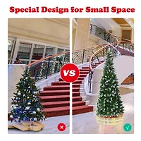 Costway 6ft. Unlit Snow Flocked Pencil Artificial Christmas Tree