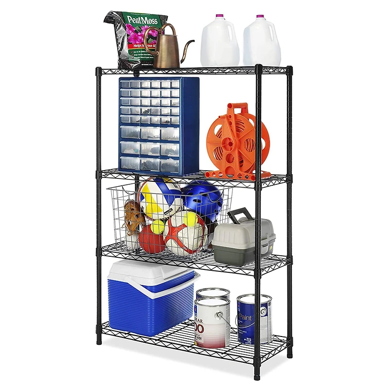 Whitmor 4-Tier Black Supreme Shelves