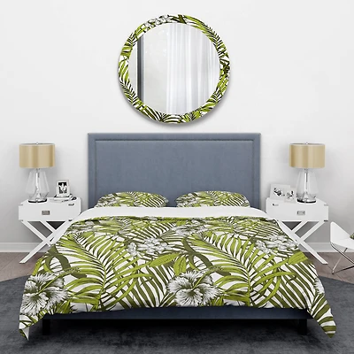 Designart 'Tropical Palm Leaves I' Mid-Century Duvet Cover Set