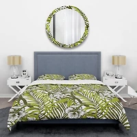 Designart 'Tropical Palm Leaves I' Mid-Century Duvet Cover Set