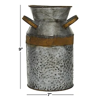 9" Gray Decorative Farmhouse Milk Can