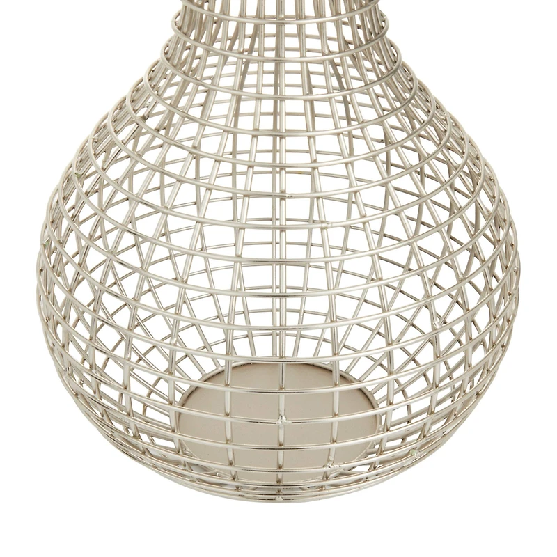 CosmoLiving by Cosmopolitan Silver Iron Modern Vase, 13" x 13" x 14"