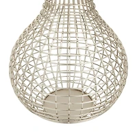 CosmoLiving by Cosmopolitan Silver Iron Modern Vase, 13" x 13" x 14"