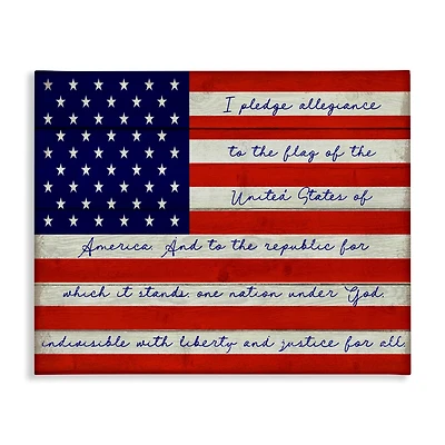 Stupell Industries Pledge of Allegiance Flag Canvas Wall Art
