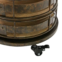 Brown Metal Farmhouse Storage Cart, 28" x 17" x 17"