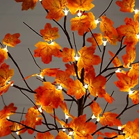 6ft. Pre-Lit Minimalist Autumn Maple Artificial Fall Tree with 120 Warm White LED Lights